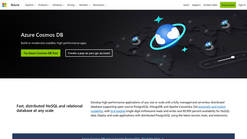 Azure Cosmos DB Landing Page
