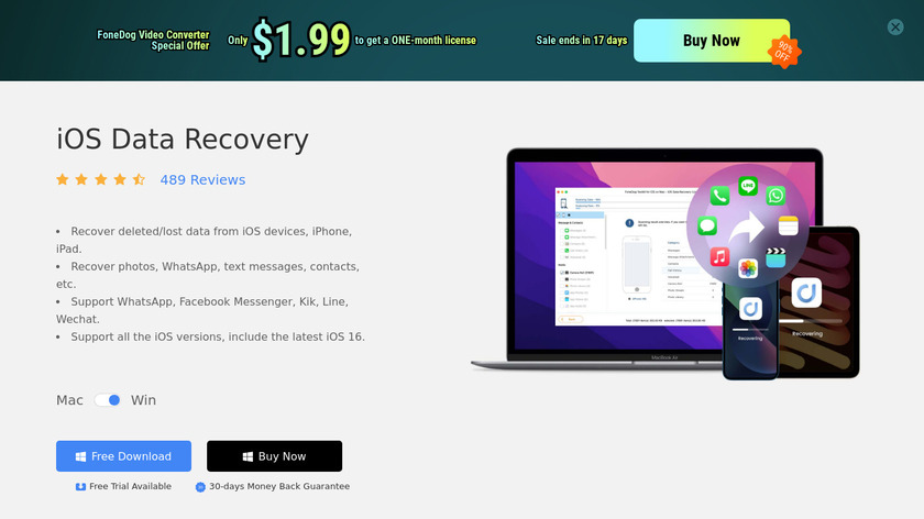 FoneDog iOS Data Recovery Landing Page