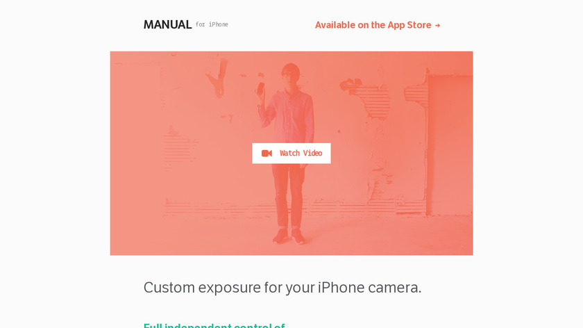 Manual Camera for iPhone Landing Page
