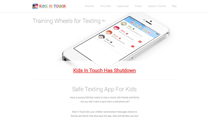 Kids in Touch Landing Page