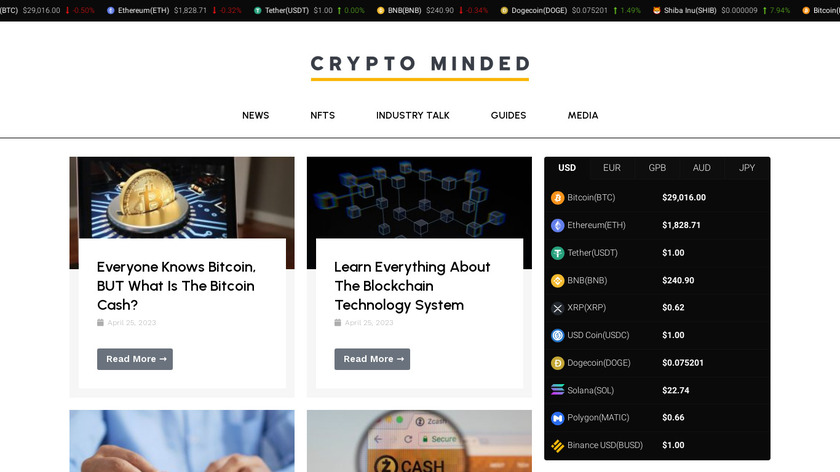 Cryptominded Landing Page