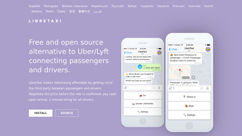 LibreTaxi Landing Page
