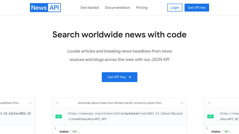 News API Landing Page