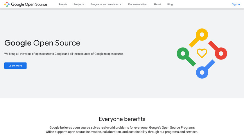 Google Open Source Landing Page