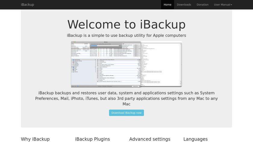 iBackup Landing Page