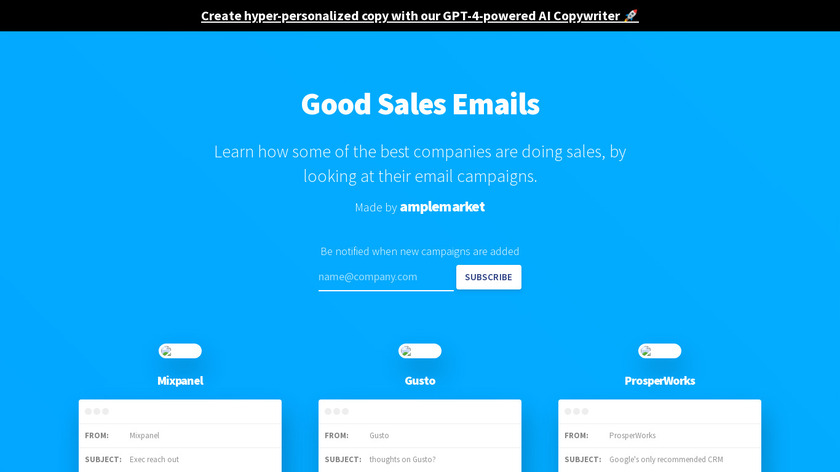 Good Sales Emails Landing Page