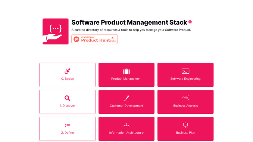 Software Product Management Stack Landing Page