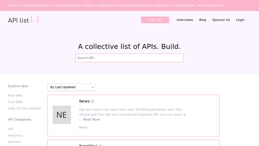 API List Landing Page
