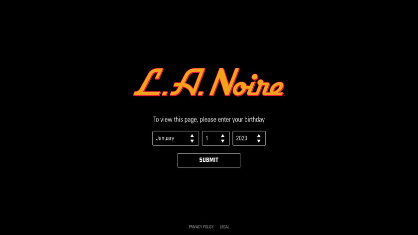 L.A. Noire Landing Page
