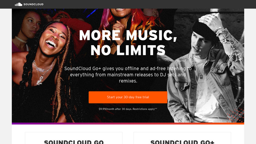 SoundCloud Go Landing Page