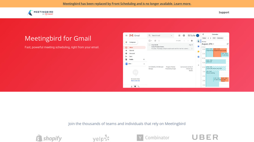 Meetingbird for Gmail Landing Page