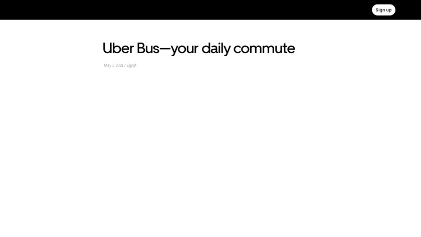 Uber Bus Landing Page