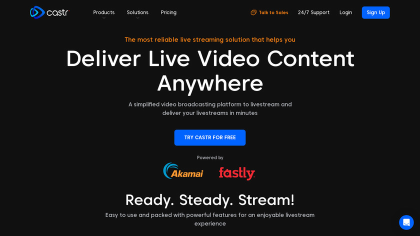 Castr Live Streaming Landing Page