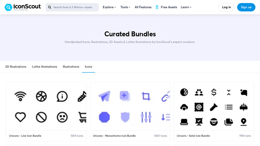 Icon bundles Landing Page