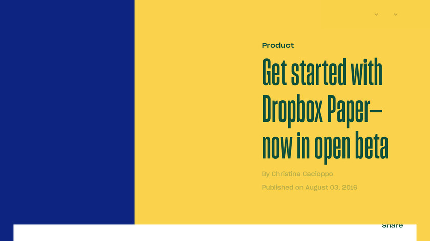 Dropbox Paper Mobile Landing Page