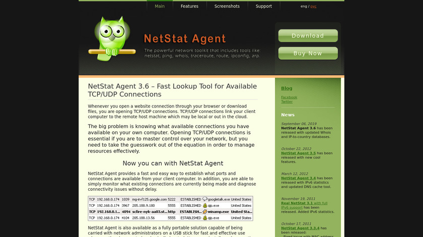 NetStat Agent Landing Page