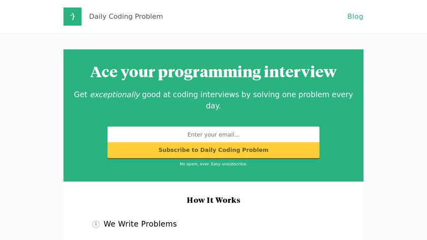 Daily Coding Problem Landing Page
