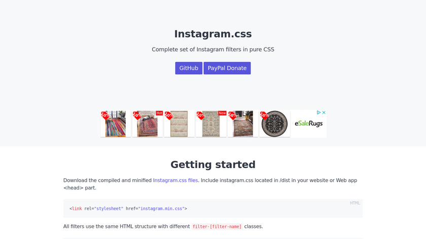 Instagram.css Landing Page