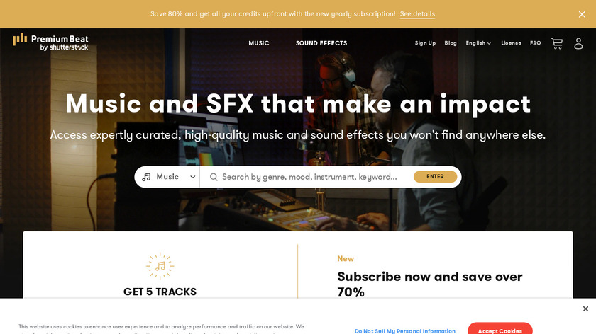 Premiumbeat.com Landing Page