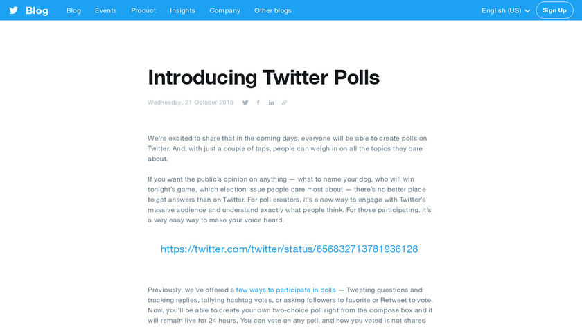 Twitter Polls Landing Page