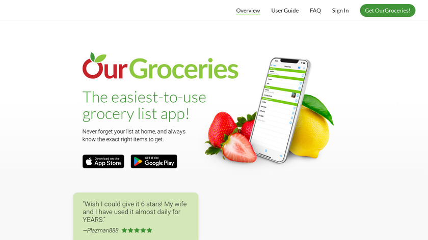 OurGroceries Landing Page
