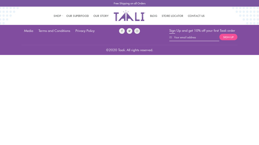 Taali Landing Page