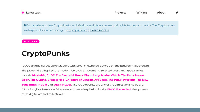 CryptoPunks Landing Page