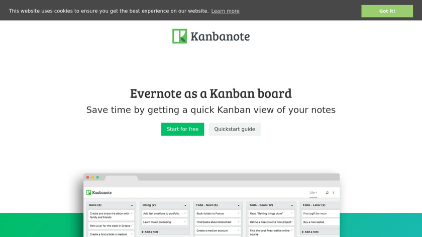 Kanbanote Landing Page