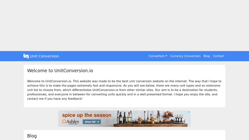 UnitConversion Landing Page