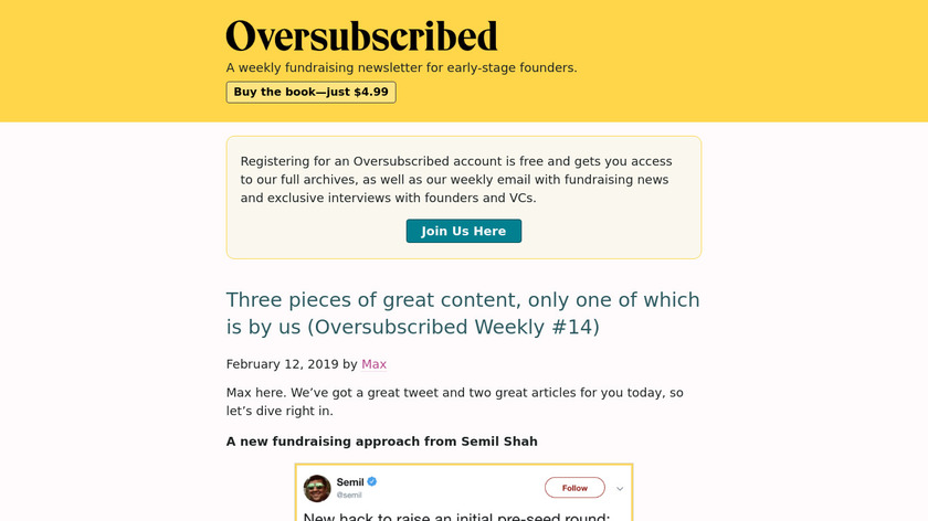 Oversubscribed Landing Page