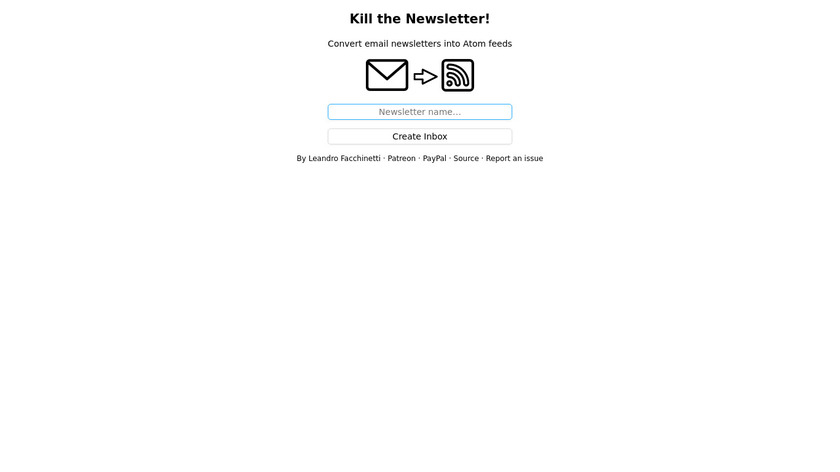 Kill the Newsletter! Landing Page