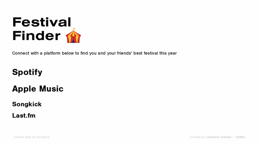 Find your best festival Landing Page