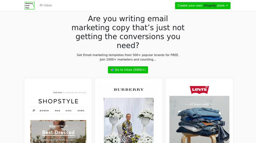 Free Marketing Email Copy Landing Page