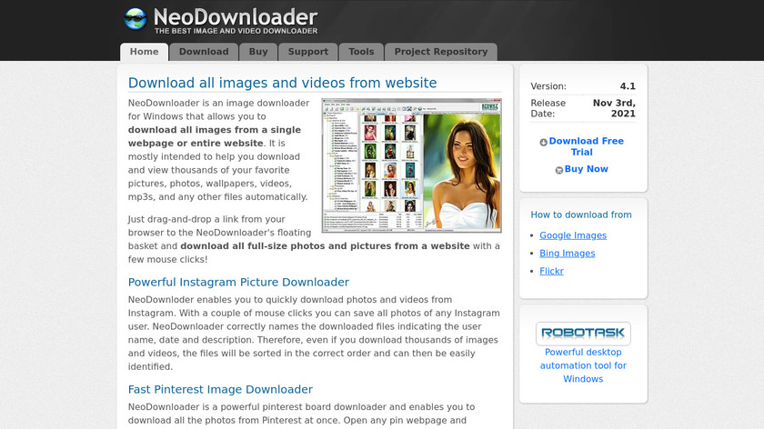 NeoDownloader Landing Page