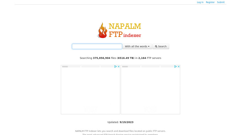 Napalm FTP Indexer Landing Page