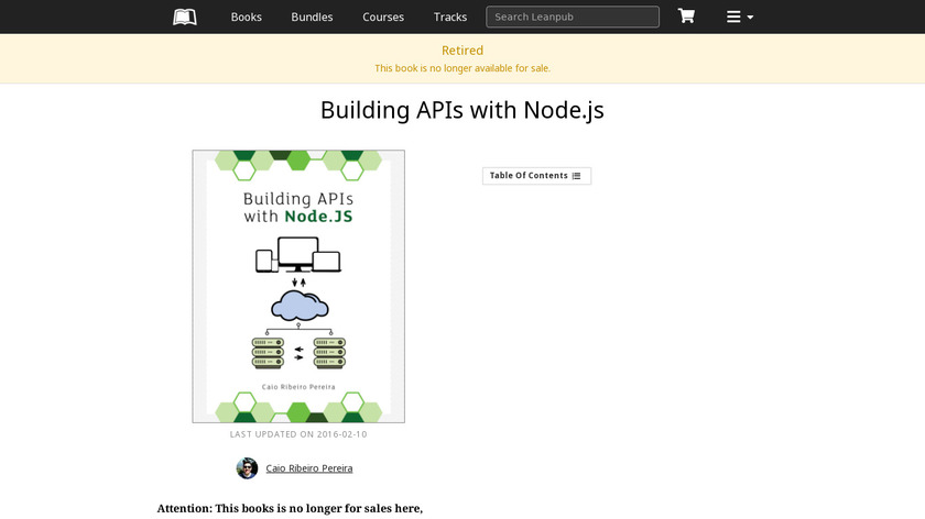 Building APIs with Node.js Landing Page