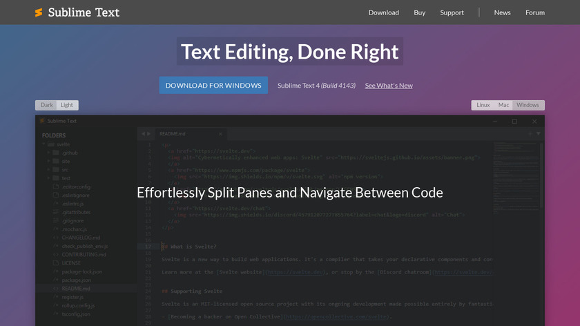 Sublime Text Landing Page