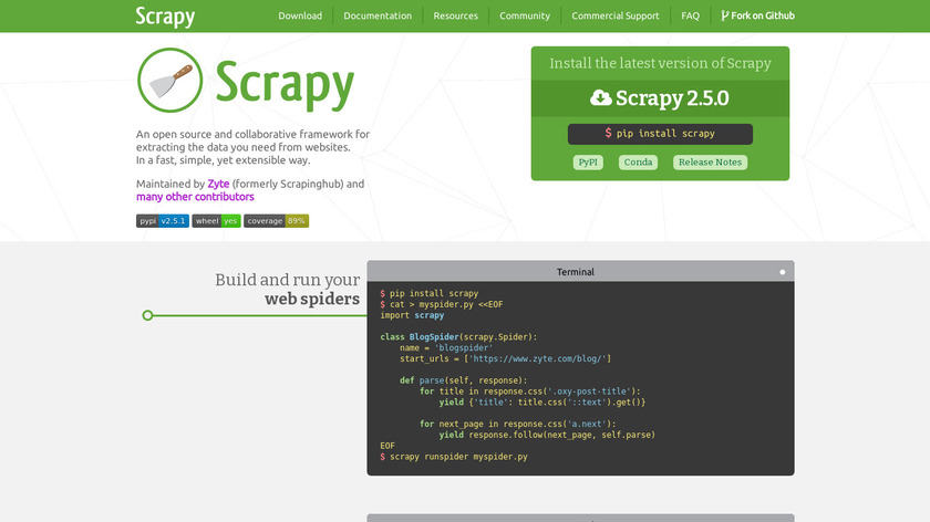 Scrapy Landing Page