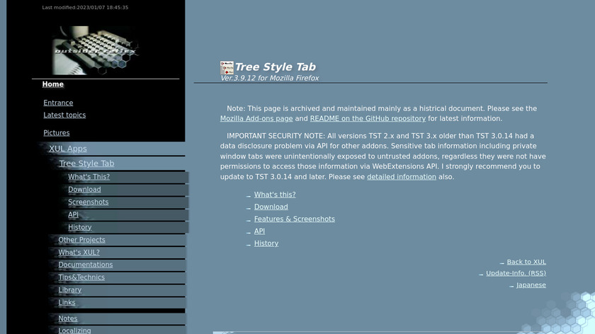 Tree Style Tab Landing Page