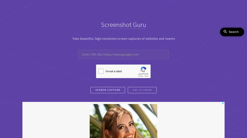 Screenshot Guru Landing Page