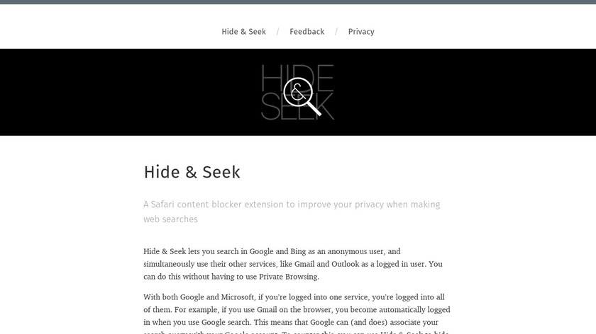 Hide & Seek Landing Page