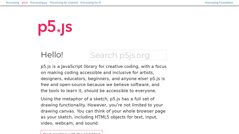 p5.js Landing Page
