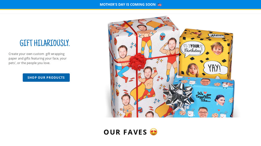 Gift Wrap My Face Landing Page