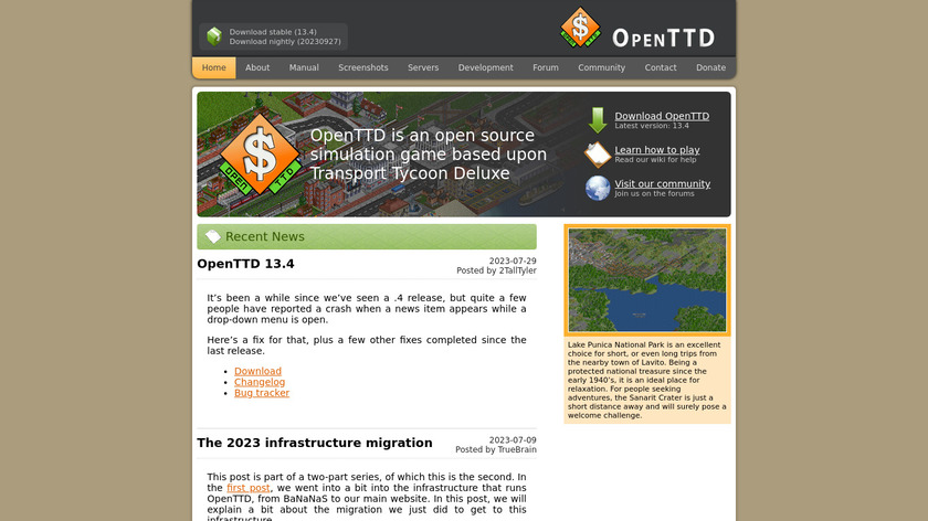 OpenTTD Landing Page