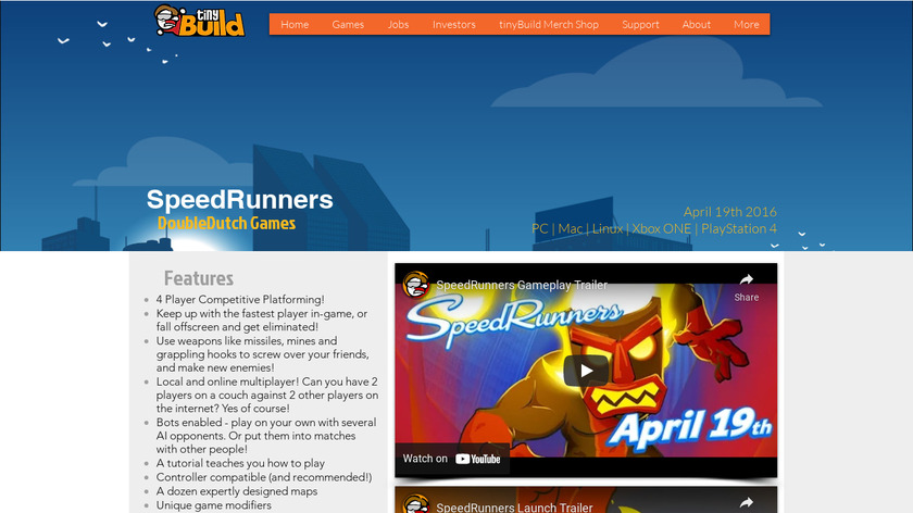 SpeedRunners Landing Page