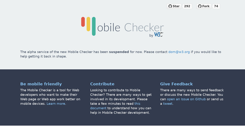 W3C Mobile Checker Landing Page