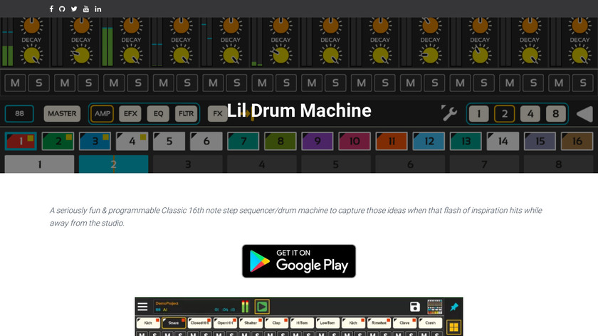 Lil Drum Machine Landing Page