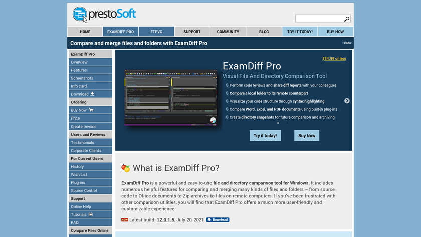 Examdiff Pro Landing Page