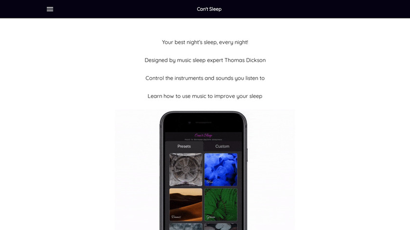 Can't Sleep Landing Page