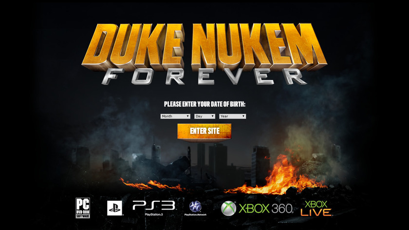 Duke Nukem Forever Landing Page